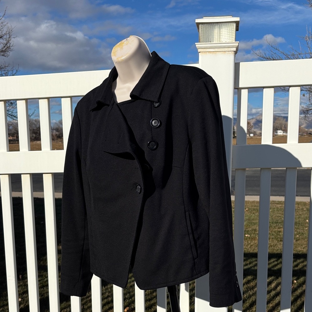 INC International Concepts Poly Knit Lined Breasted Jacket Size XL